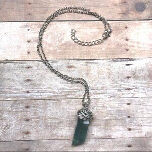 Agate Wire Wrapped Crystal Necklace